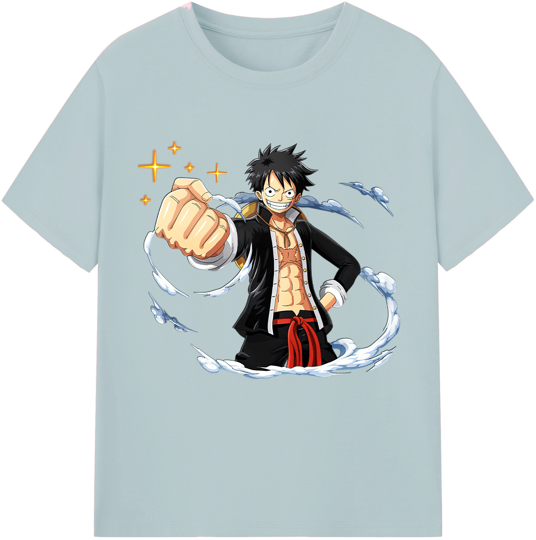 ワンピース モンキー・D・ルフィ ONE PIECE Monkey D. Luffy 綿100％半袖Tシャツ（フロントプリント）